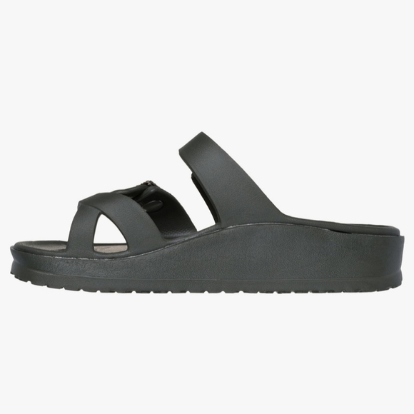 SCKECHERS Black Slide Sandals with Buckles - Picture 6 of 16